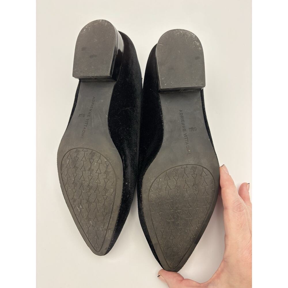 Adrienne Vittadini Palo Black Velvet Crystal Flats Loafers Size 8.5 - Picture 13 of 16